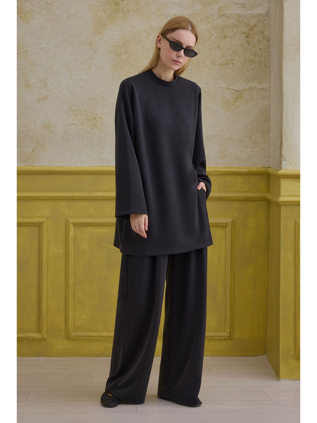 Bağlama Detaylı Modal Takım Siyah-4