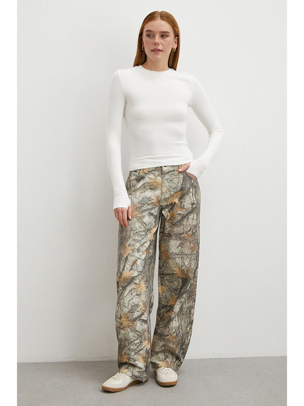 Desenli Boyfriend Premium Jean Bej-1