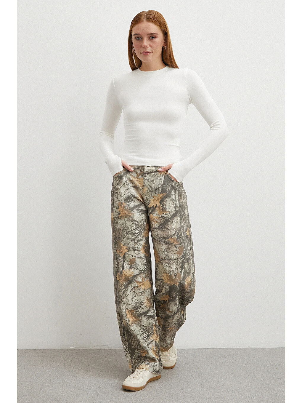 Desenli Boyfriend Premium Jean Bej-2