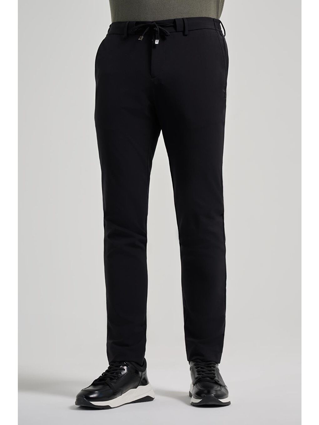 Siyah Esnek Yandan Cepli Casual Slim Fit Jogger Pantolon 1003250118