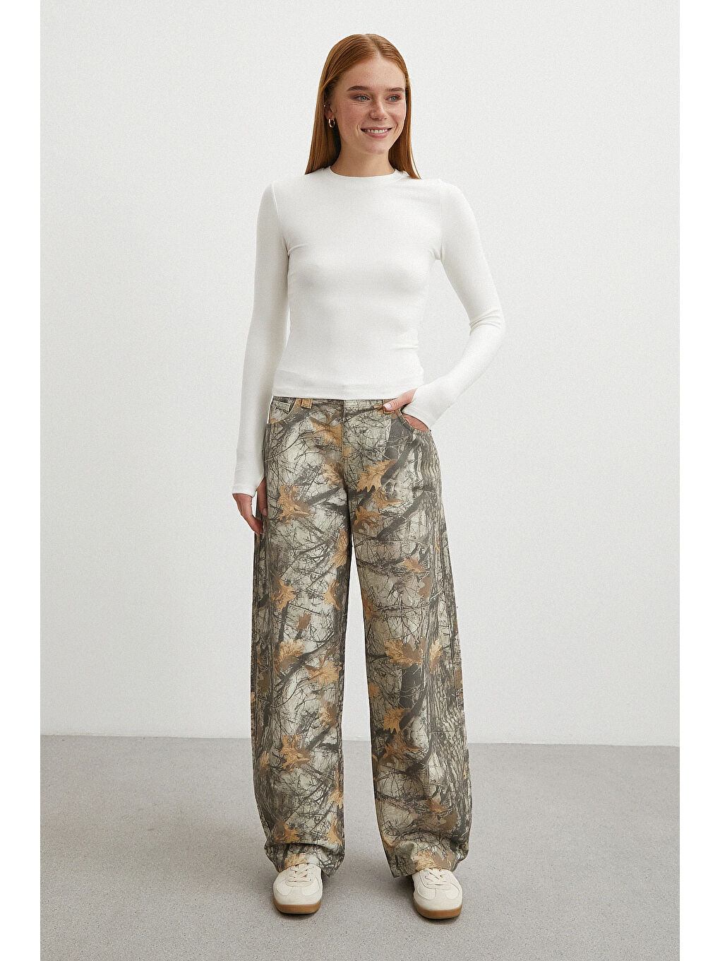 Desenli Boyfriend Premium Jean Bej-3