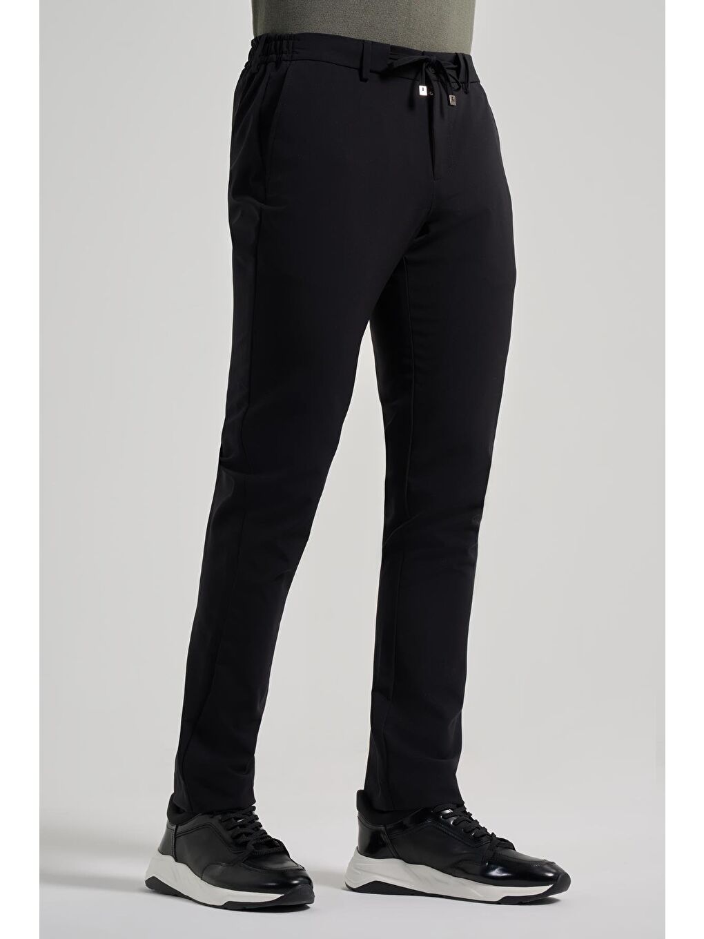 Siyah Esnek Yandan Cepli Casual Slim Fit Jogger Pantolon 1003250118-2