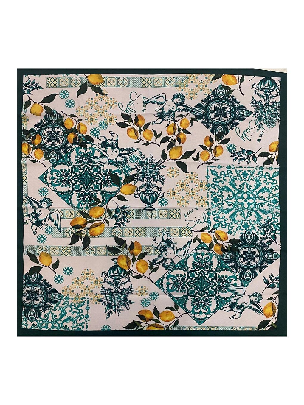 Yeşil Vintage Pamuk Bandana Fular