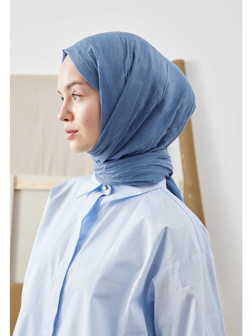 Bambu Şal İndigo-2