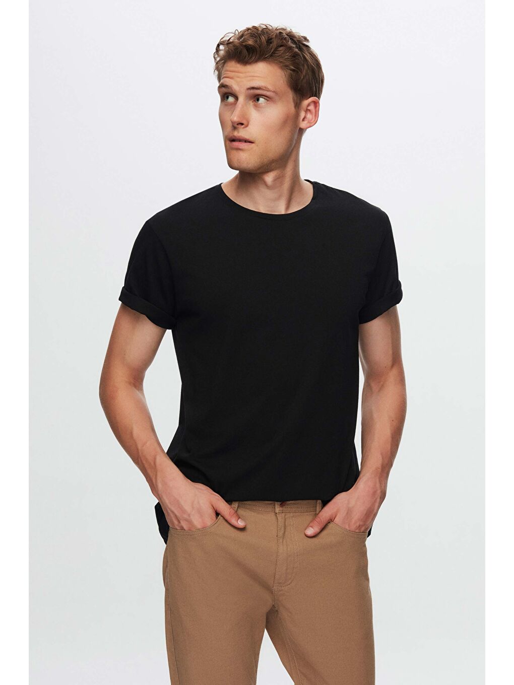 Slim Fit Siyah 3'lü Tişört-1