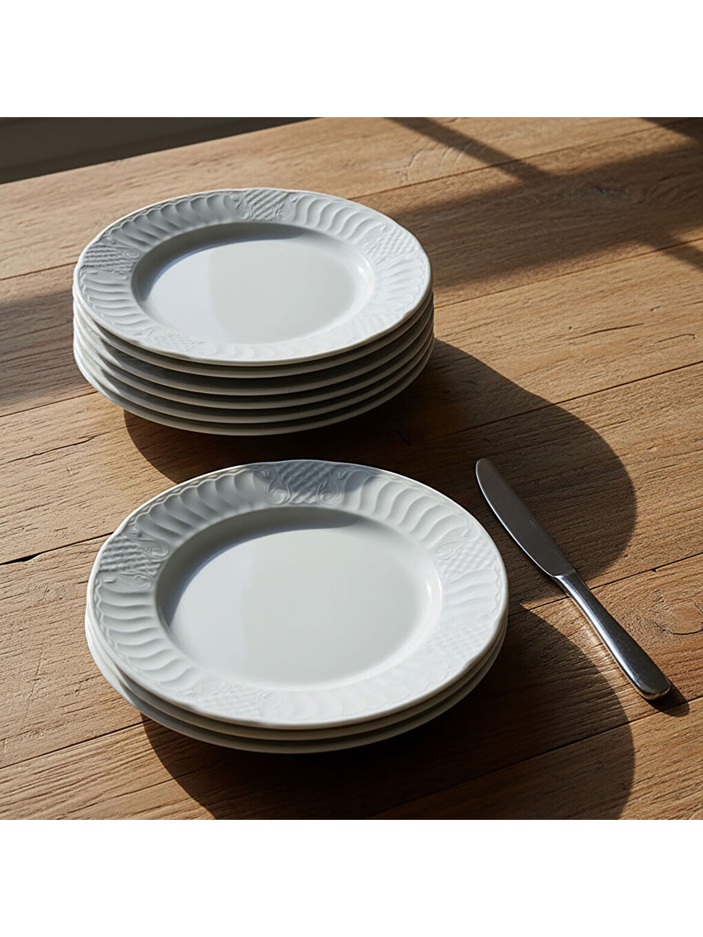 Ekru Sembol 6 Parça 20 cm Pasta Tabağı-3