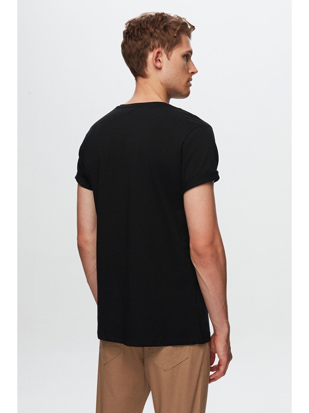 Slim Fit Siyah 3'lü Tişört-2