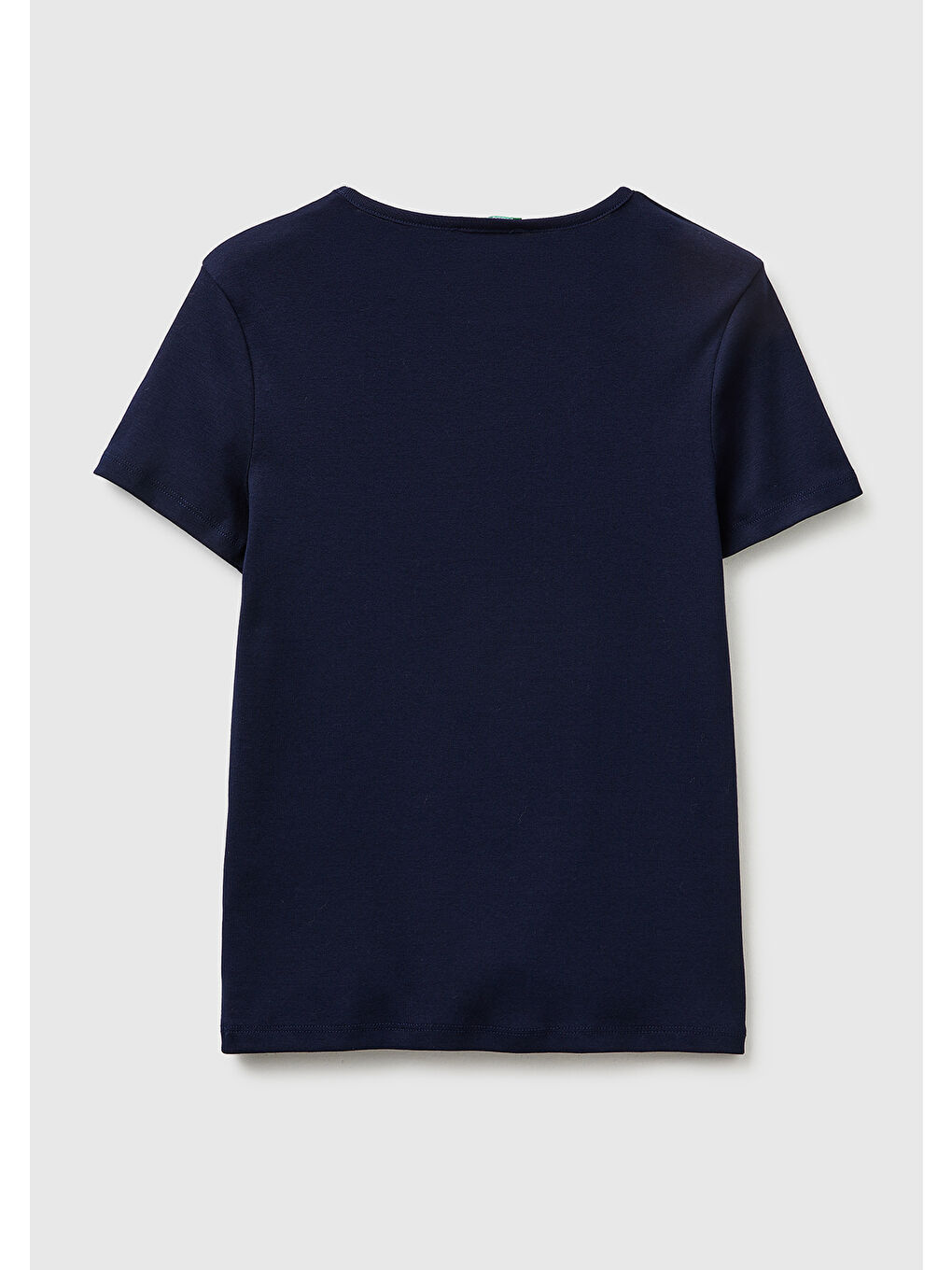 Kadın Lacivert %100 Pamuk Bisiklet Yaka T-Shirt-1