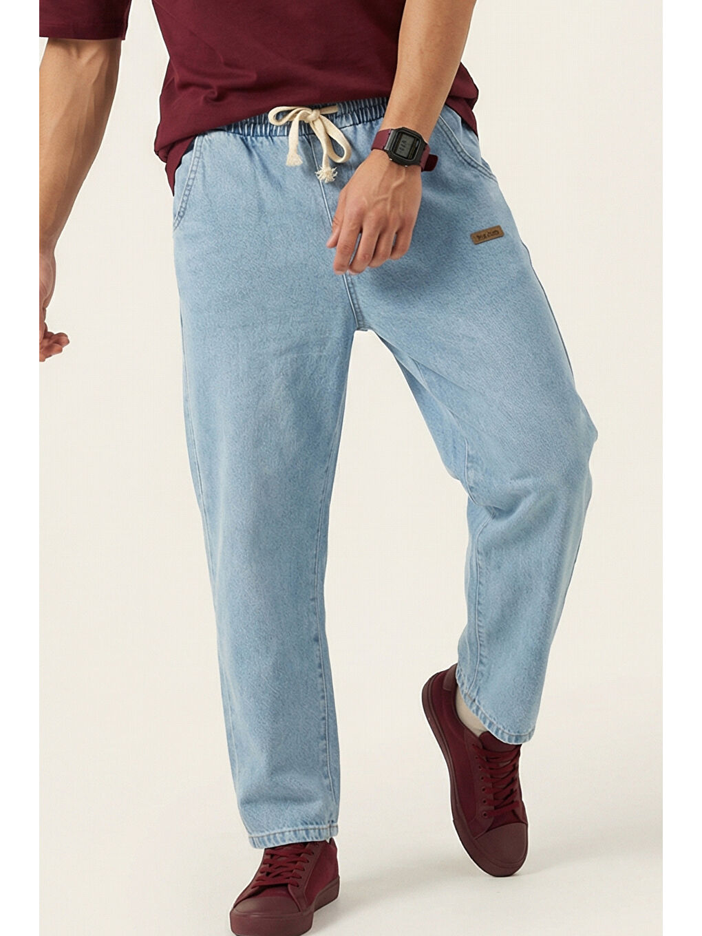 Erkek Rahat Kesim Baggy Jean Pantolon 30073 - Mavi-1