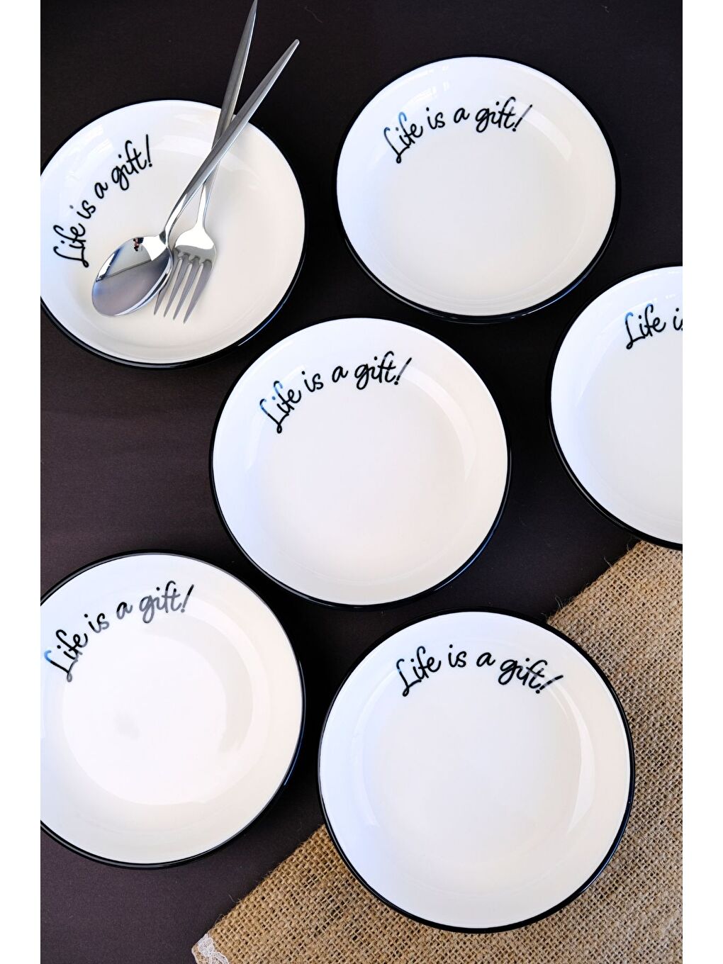 Beyaz Motto Gift Tabak 240cc 6 lı 15x15x2cm