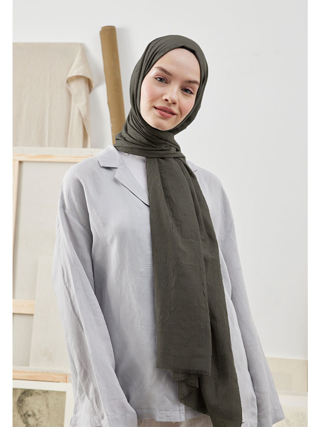 Bambu Şal Antrasit-3
