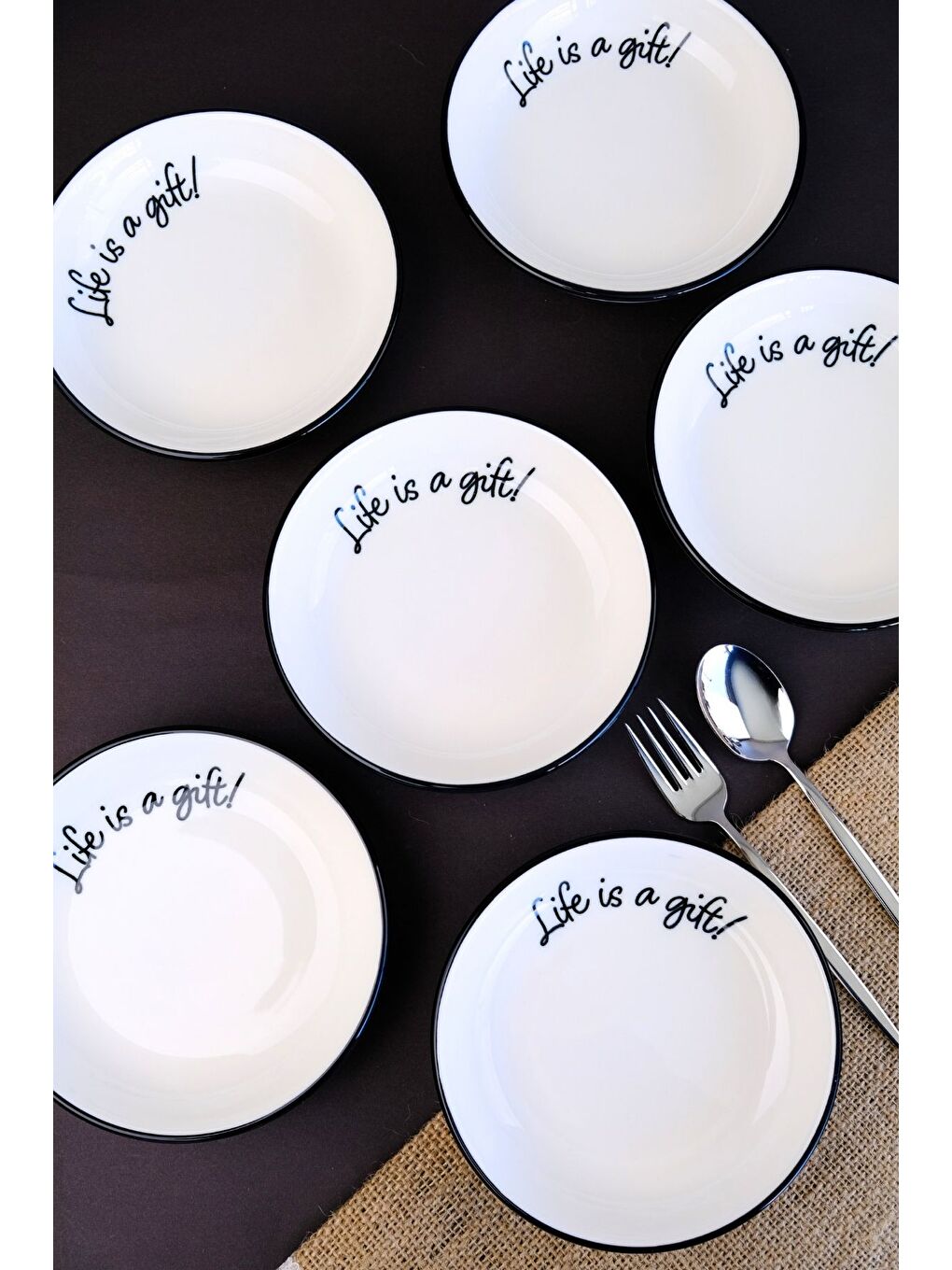 Beyaz Motto Gift Tabak 240cc 6 lı 15x15x2cm-1