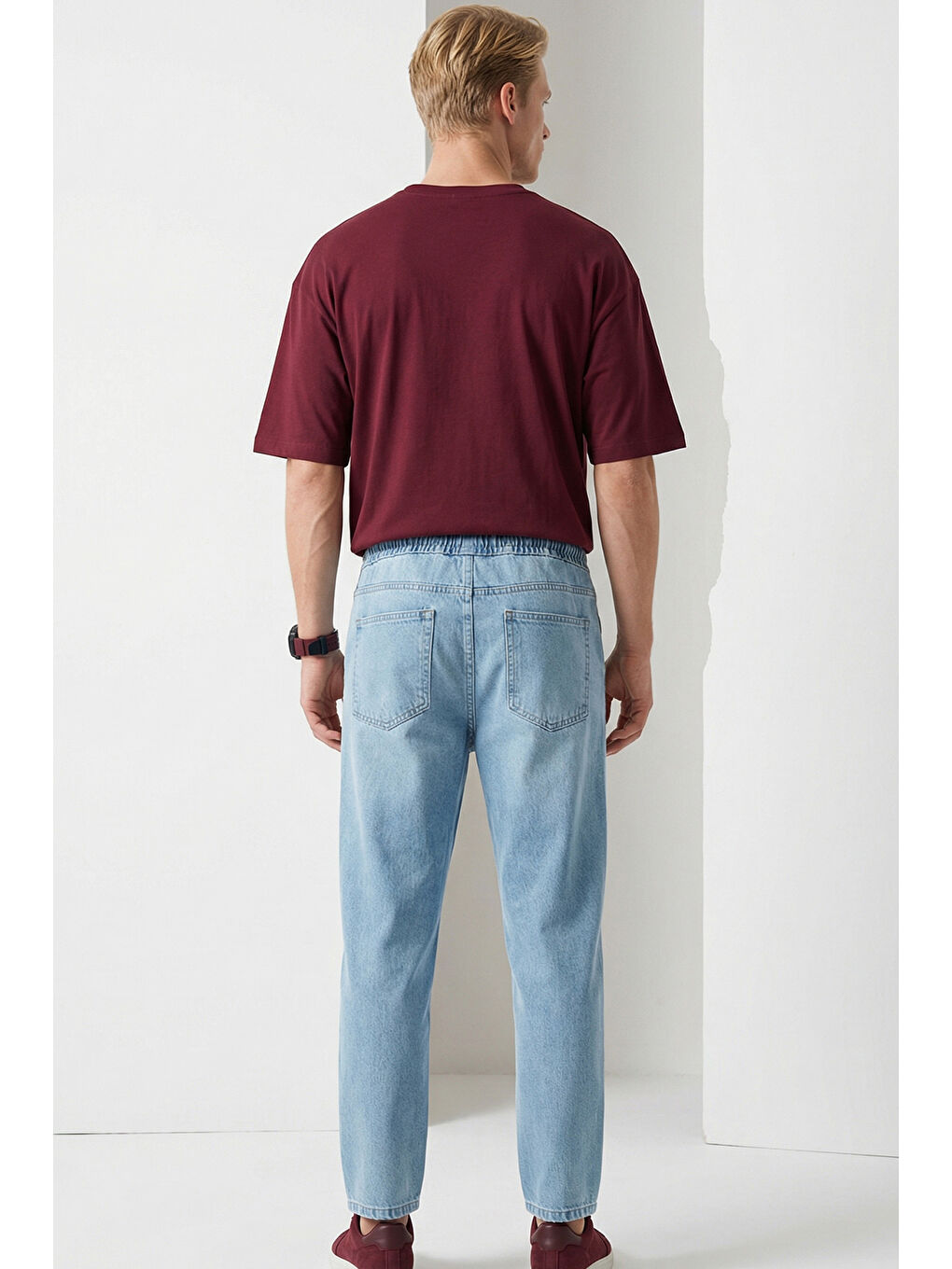 Erkek Rahat Kesim Baggy Jean Pantolon 30073 - Mavi-4