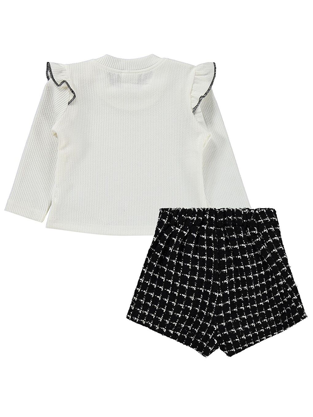 Baby Kareli Etekli 6-18 Ay Takım - Siyah 18-24 Ay-2