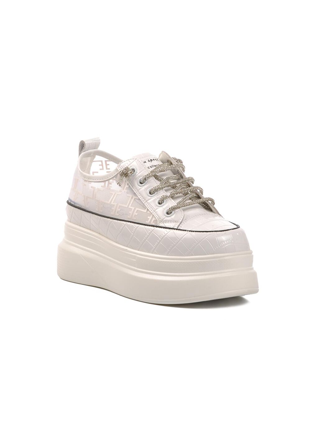 Beyaz Yüksek Taban Kadın Sneaker 24Y345-9-2