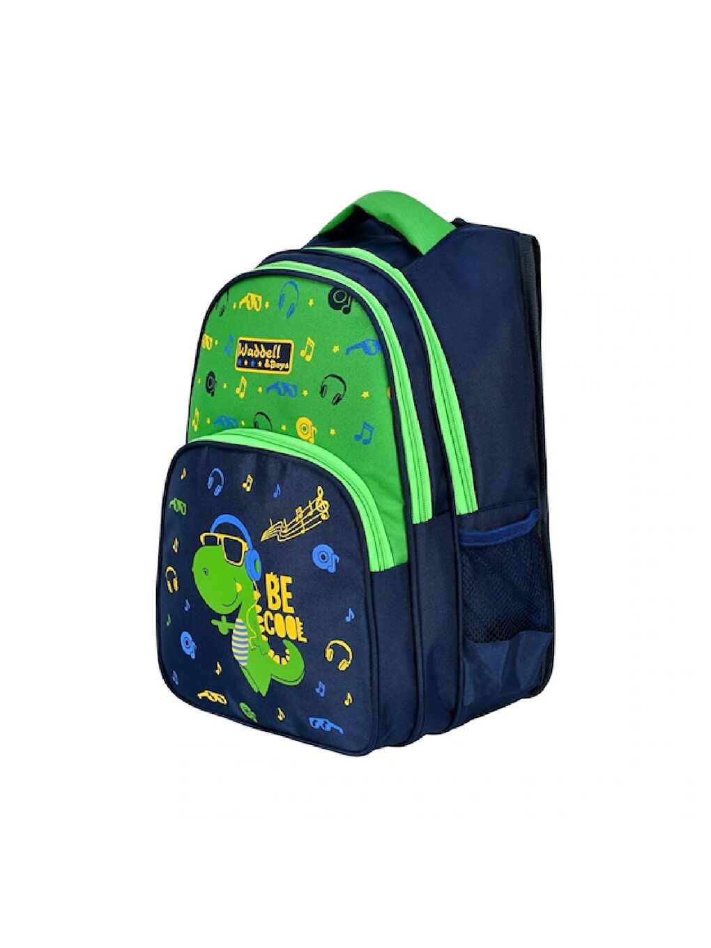 3 Bölmeli İlkokul Çantası ve Beslenme Çantası Dinozor Lacivert Yeşil 3006-3