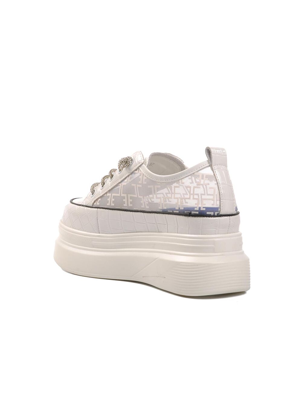 Beyaz Yüksek Taban Kadın Sneaker 24Y345-9-3
