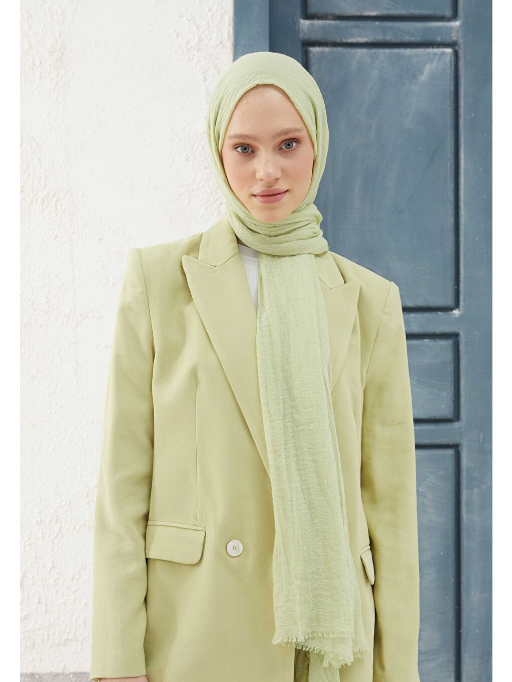 Bürümcük Şal Pastel Yeşil-1