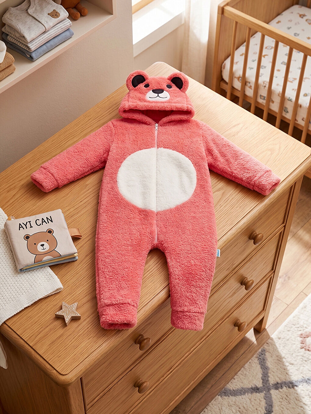 Kırmızı Welsoft Panda Gülkurusu Desenli Kışlık  Uyku Tulumu 1–6 Yaş-3