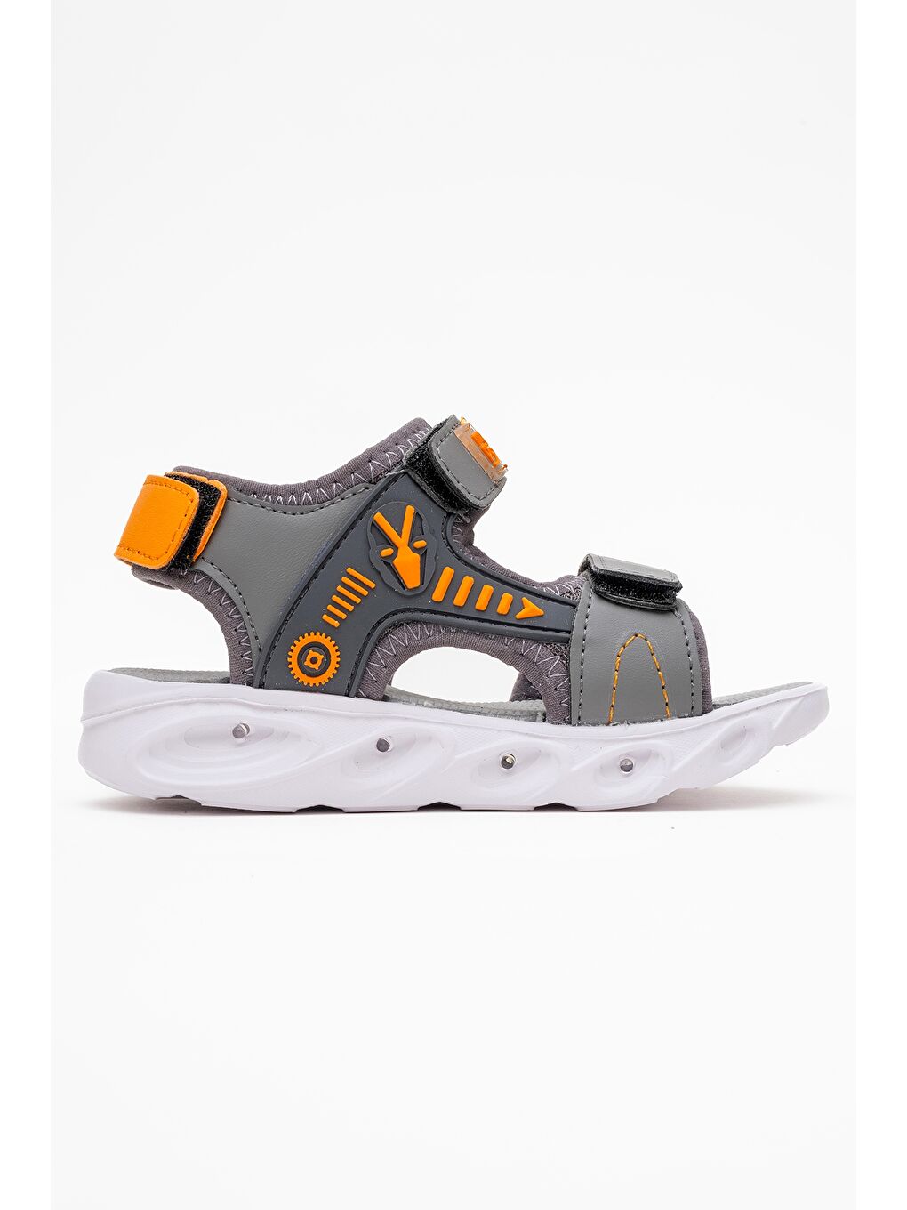 Erkek Çocuk Antrasit Işıklı Anatomik Hafif Günlük Sandalet-3