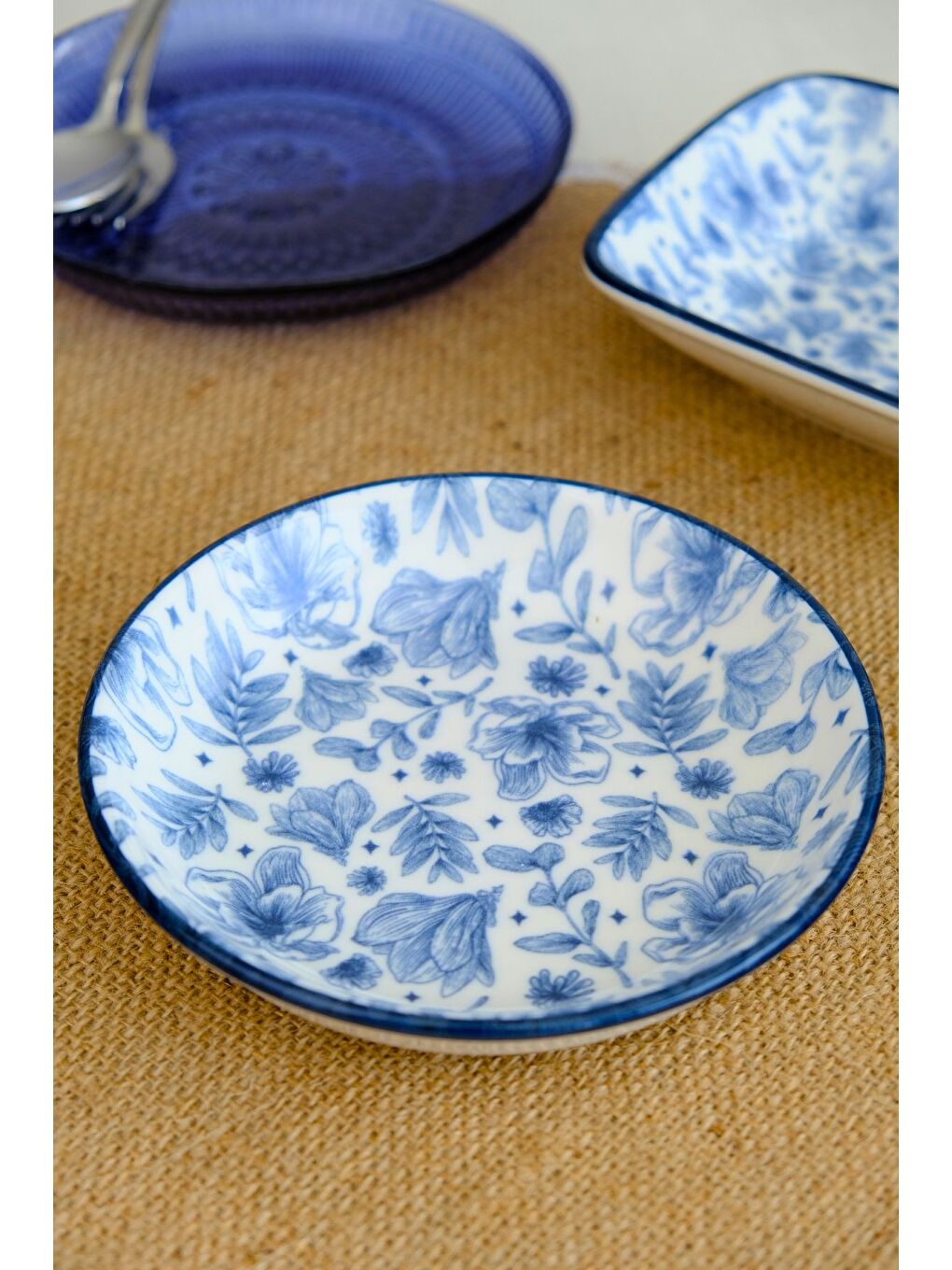 Beyaz Blue Heaven Tabak 240cc Tekli 15x15x2cm-1