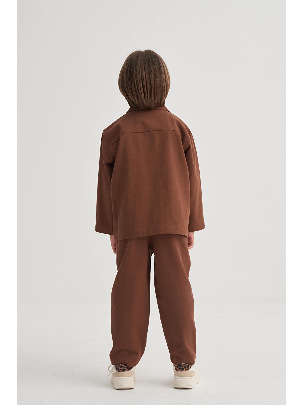 Kahverengi Gabardin Ceket 2-7 Yaş Kahve-1