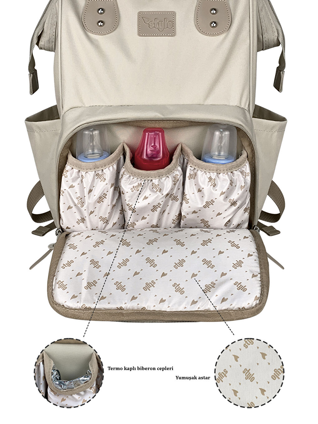 Paris X Pro Anne Bebek Bakım Sırt Çantası Bej-1