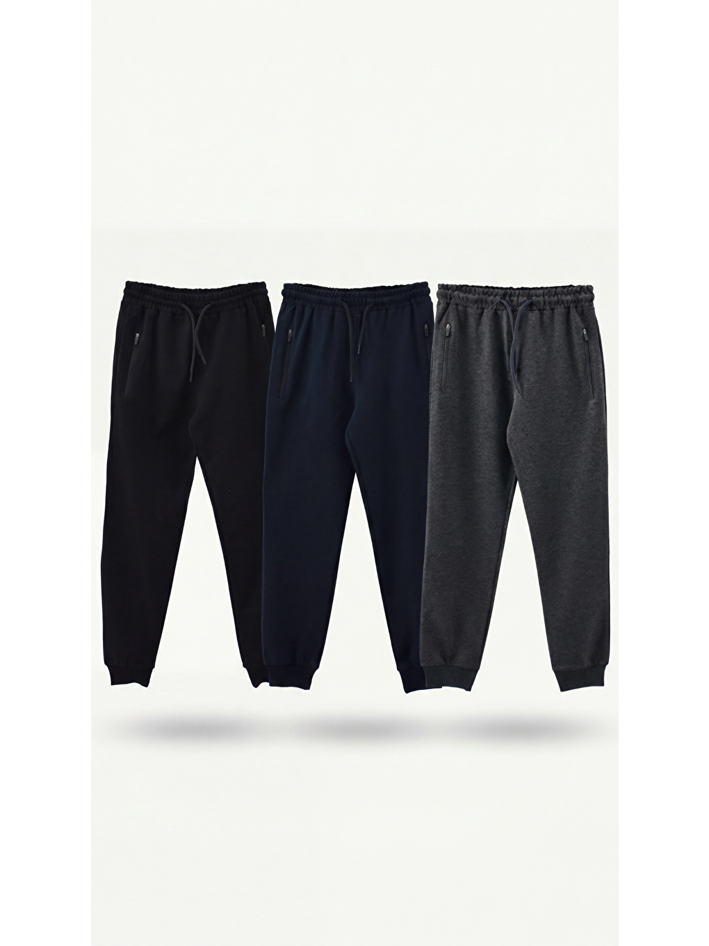 Siyah Fermuarlı Cep Basic Erkek Çocuk 3'Lü Eşofman Altı