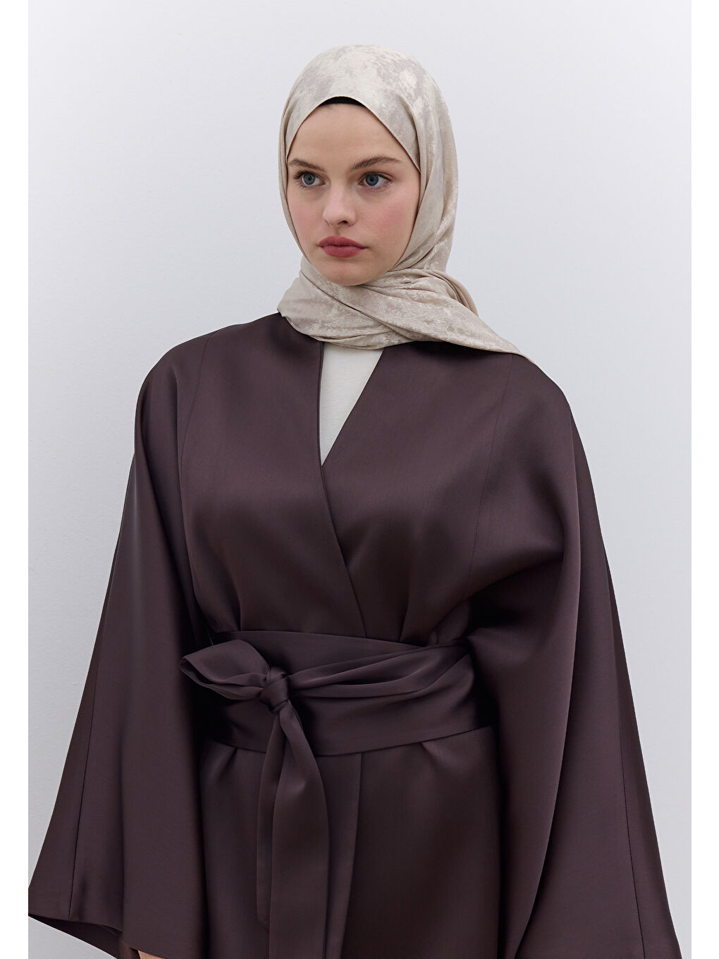Bej Luxury Shine Şal Nude-1