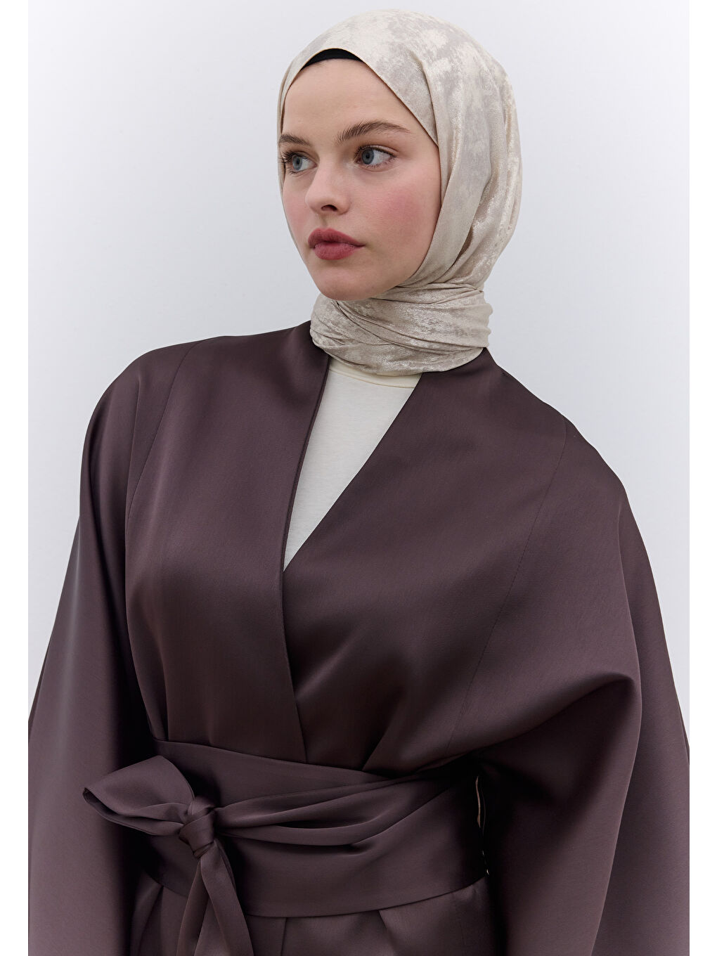 Bej Luxury Shine Şal Nude-2