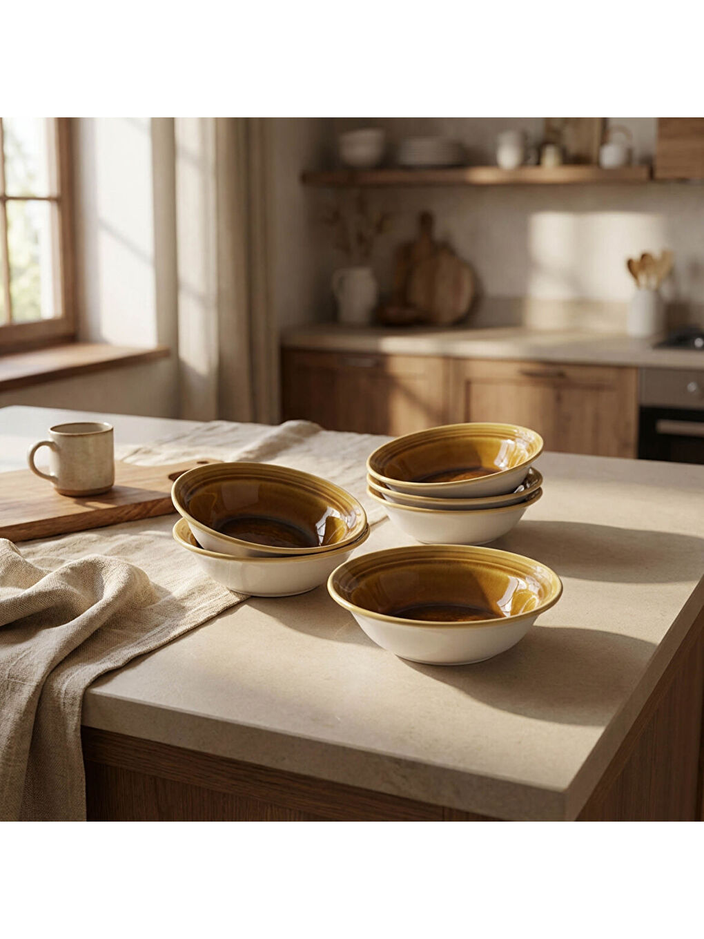 Ekru Valeron 6 Adet Çorba Kasesi Reaktif Saura Vr 137-4