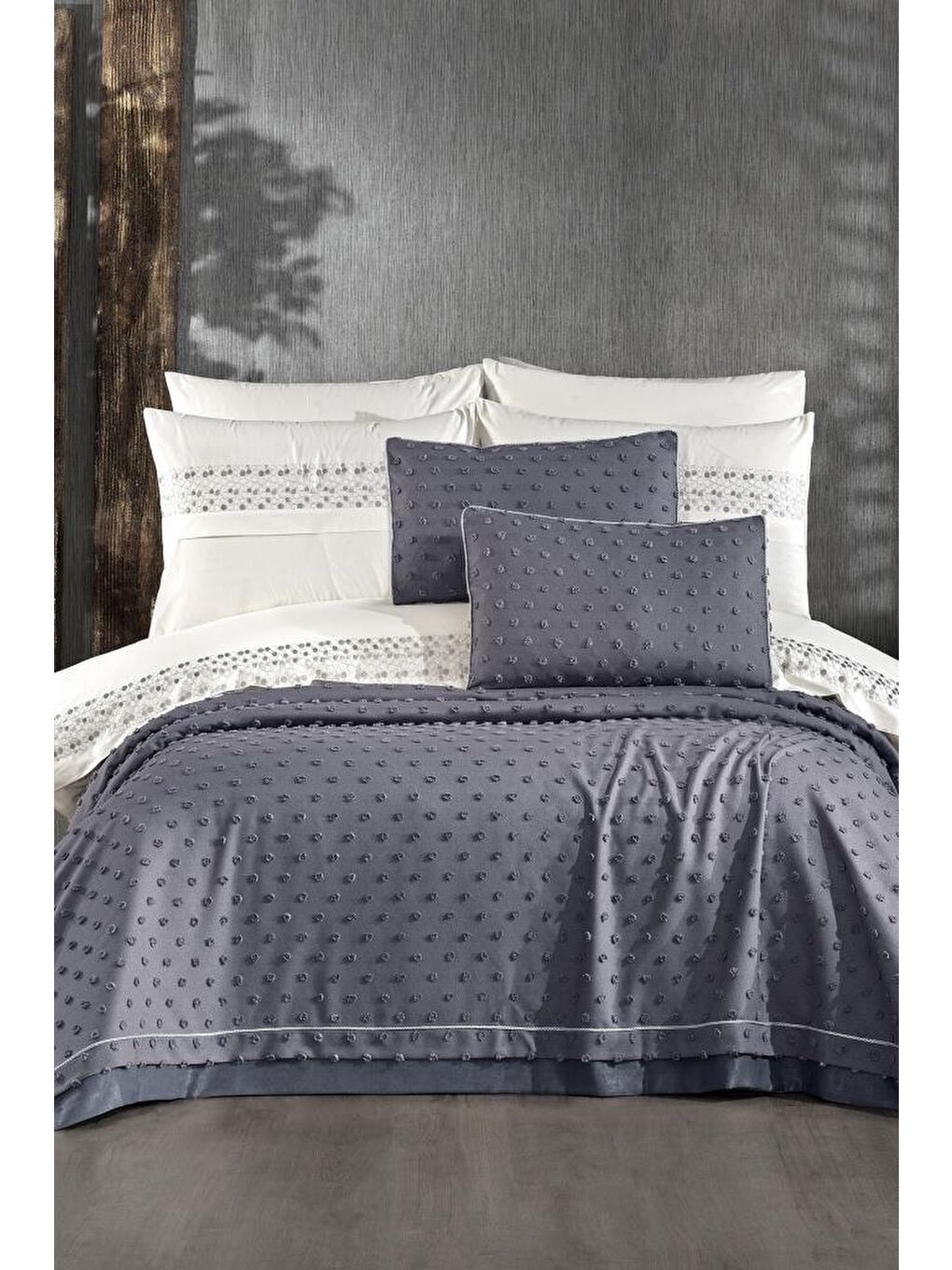 Manchester 9 Parça Çeyiz Seti Gri