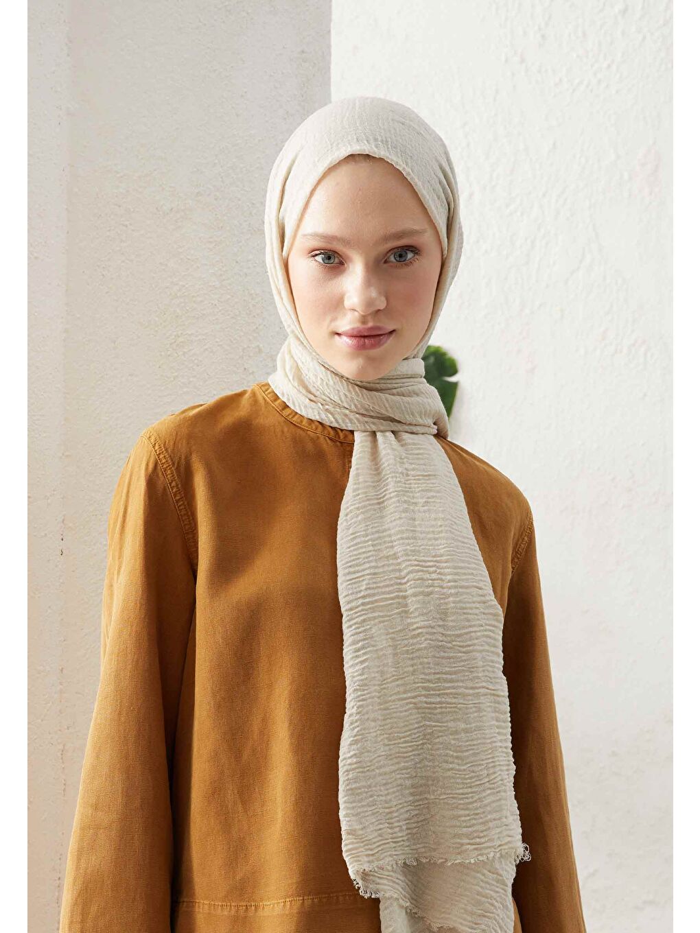Bej Bürümcük Şal Fildişi-1