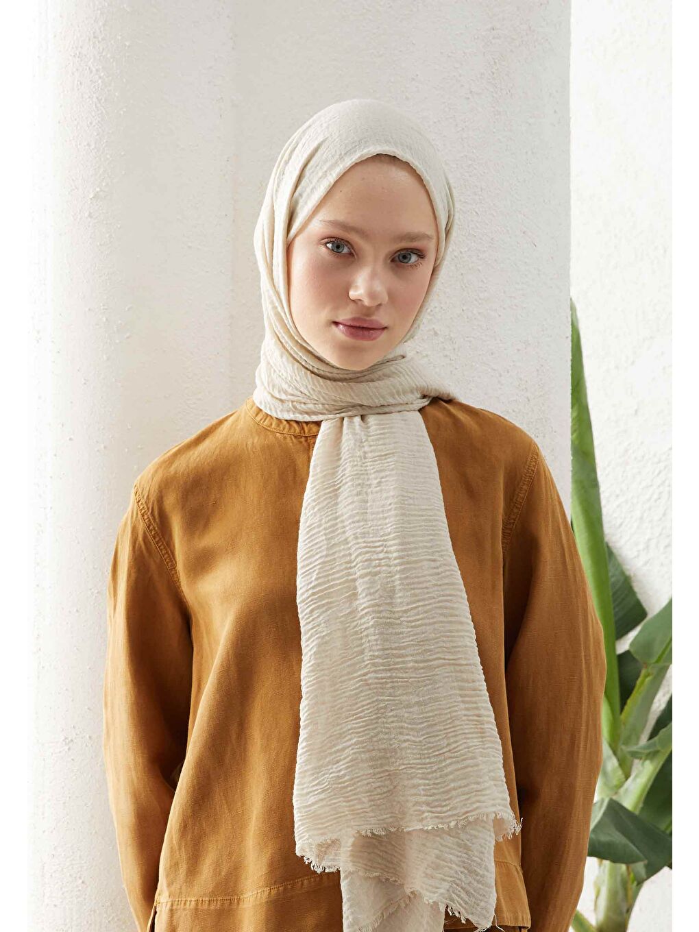 Bej Bürümcük Şal Fildişi-2