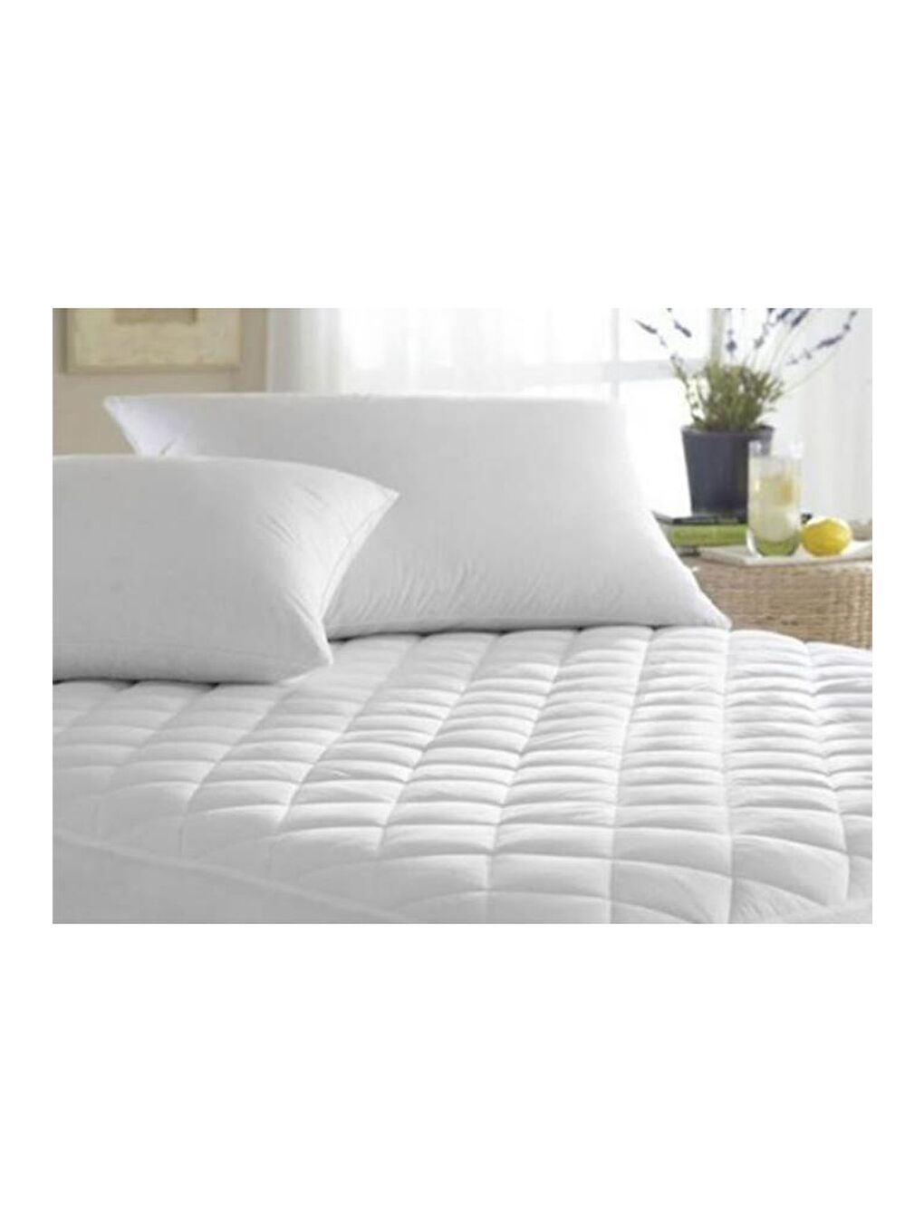 Beyaz Kapitoneli Sıvı Geçirmez Fitted 180x200 Cm Çift Kişilik Alez-3