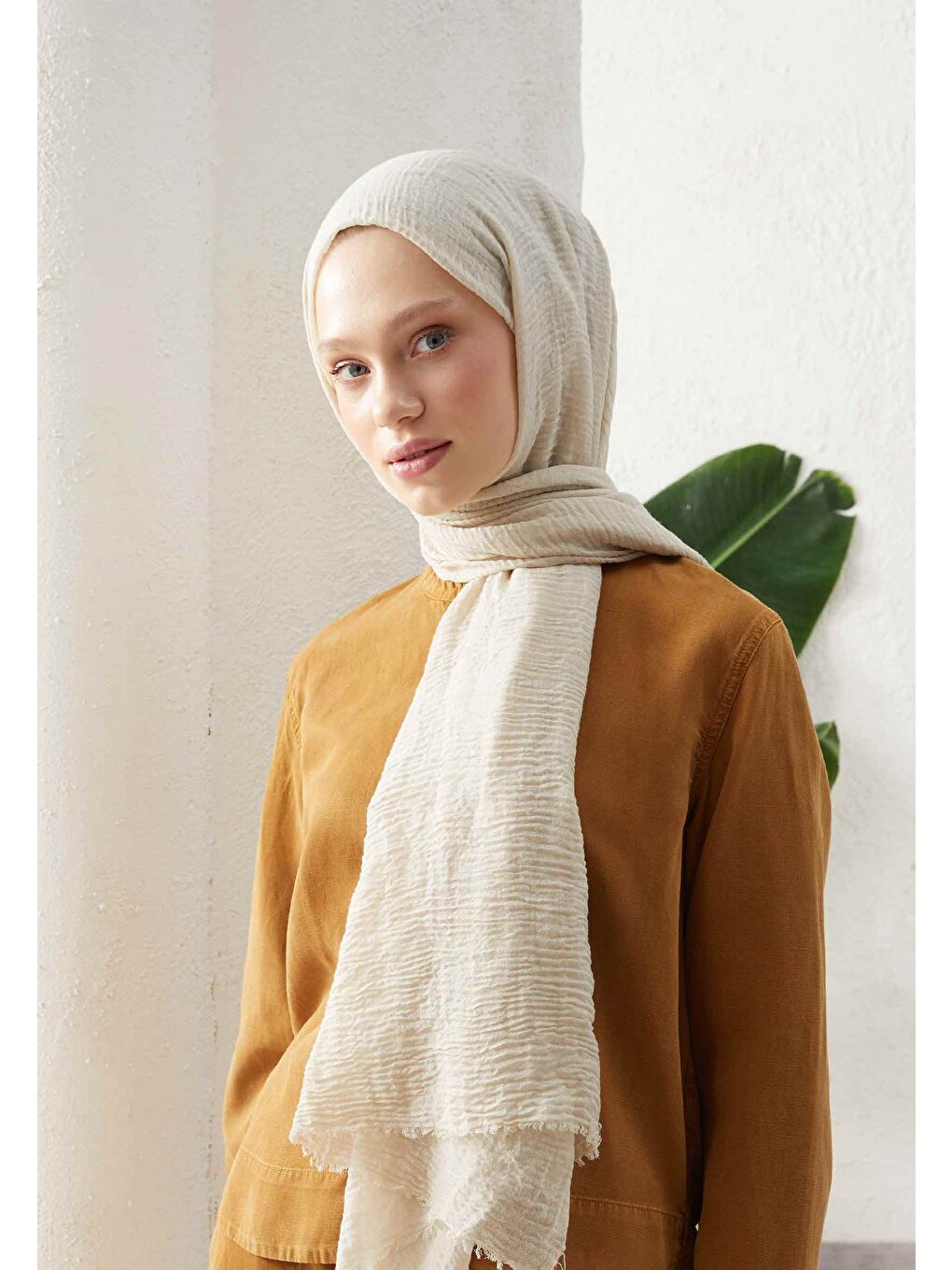 Bej Bürümcük Şal Fildişi-3