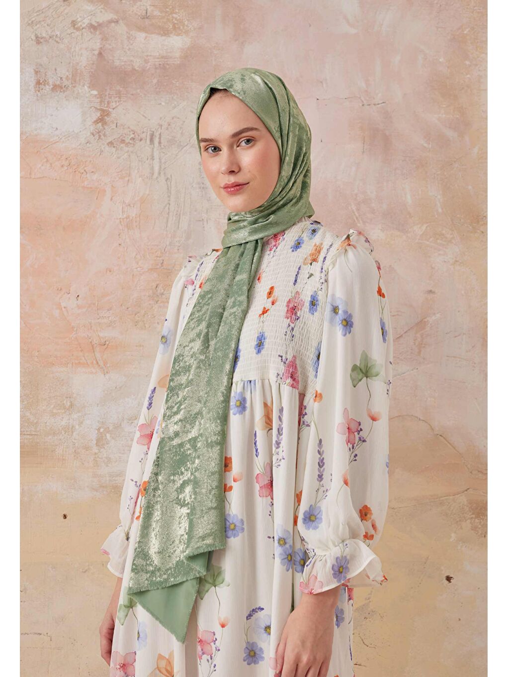 Luxury Shine Şal Soft Yeşil