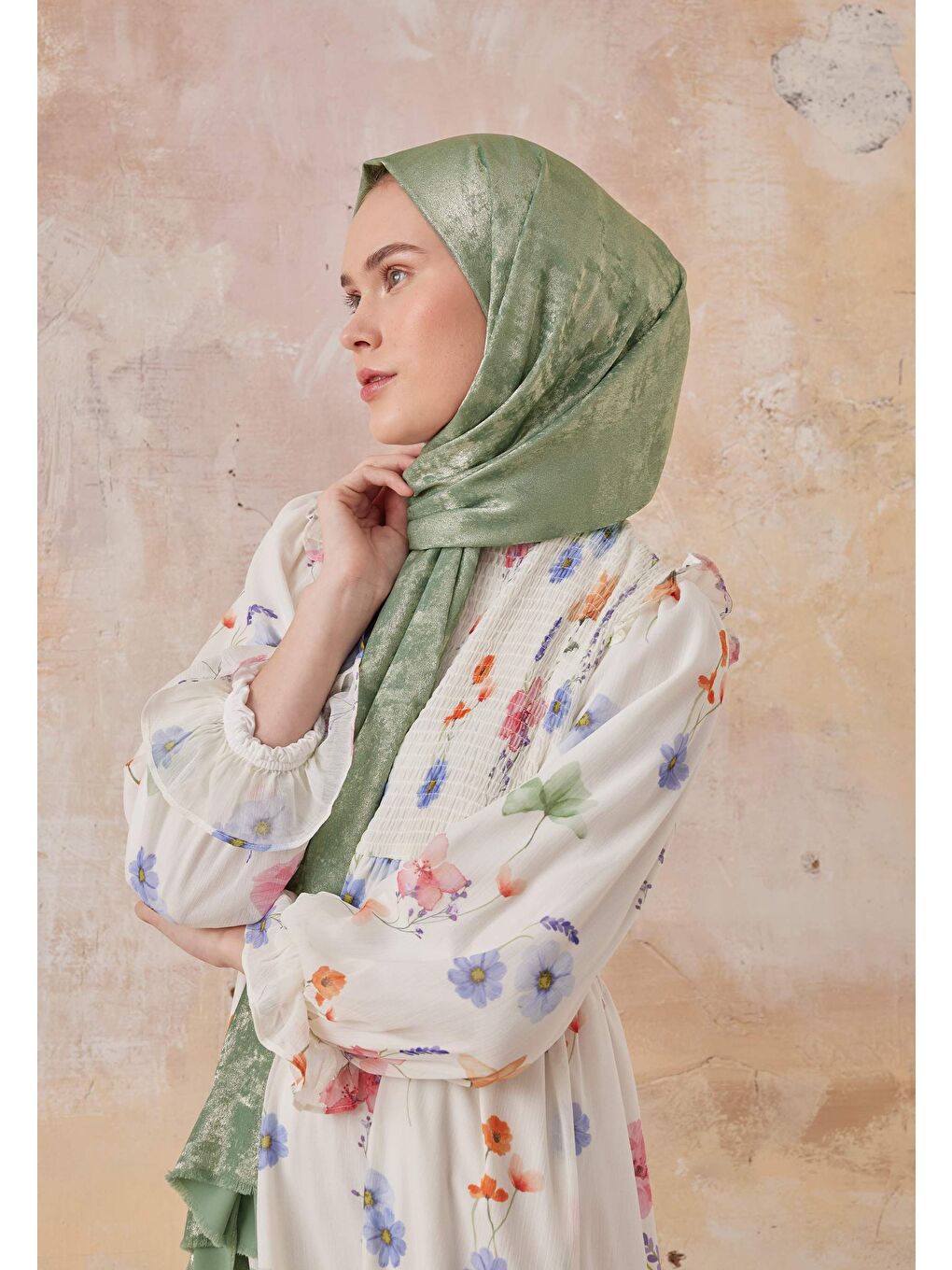 Luxury Shine Şal Soft Yeşil-3