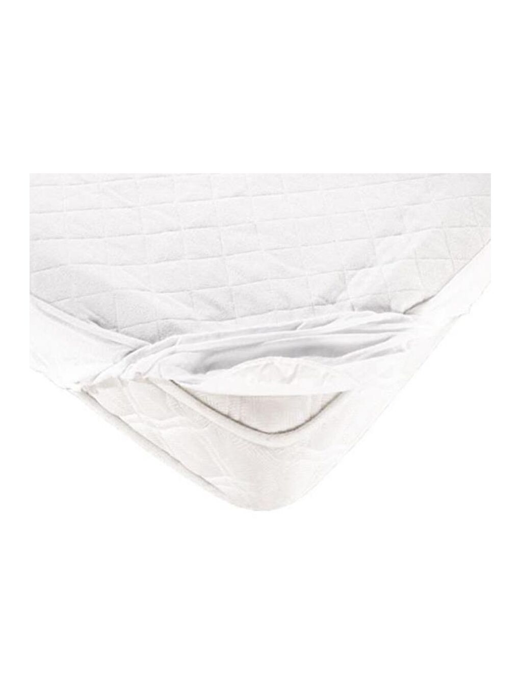 Beyaz Kapitoneli Sıvı Geçirmez Fitted 180x200 Cm Çift Kişilik Alez-5