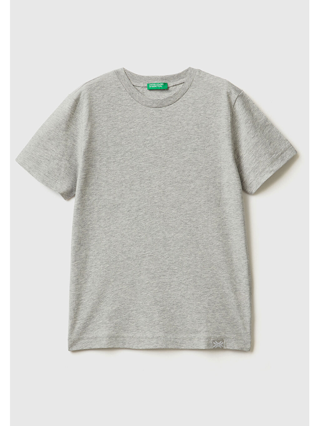 United Colors Of Benetton Erkek Çocuk Gri Melanj Basic T-Shirt