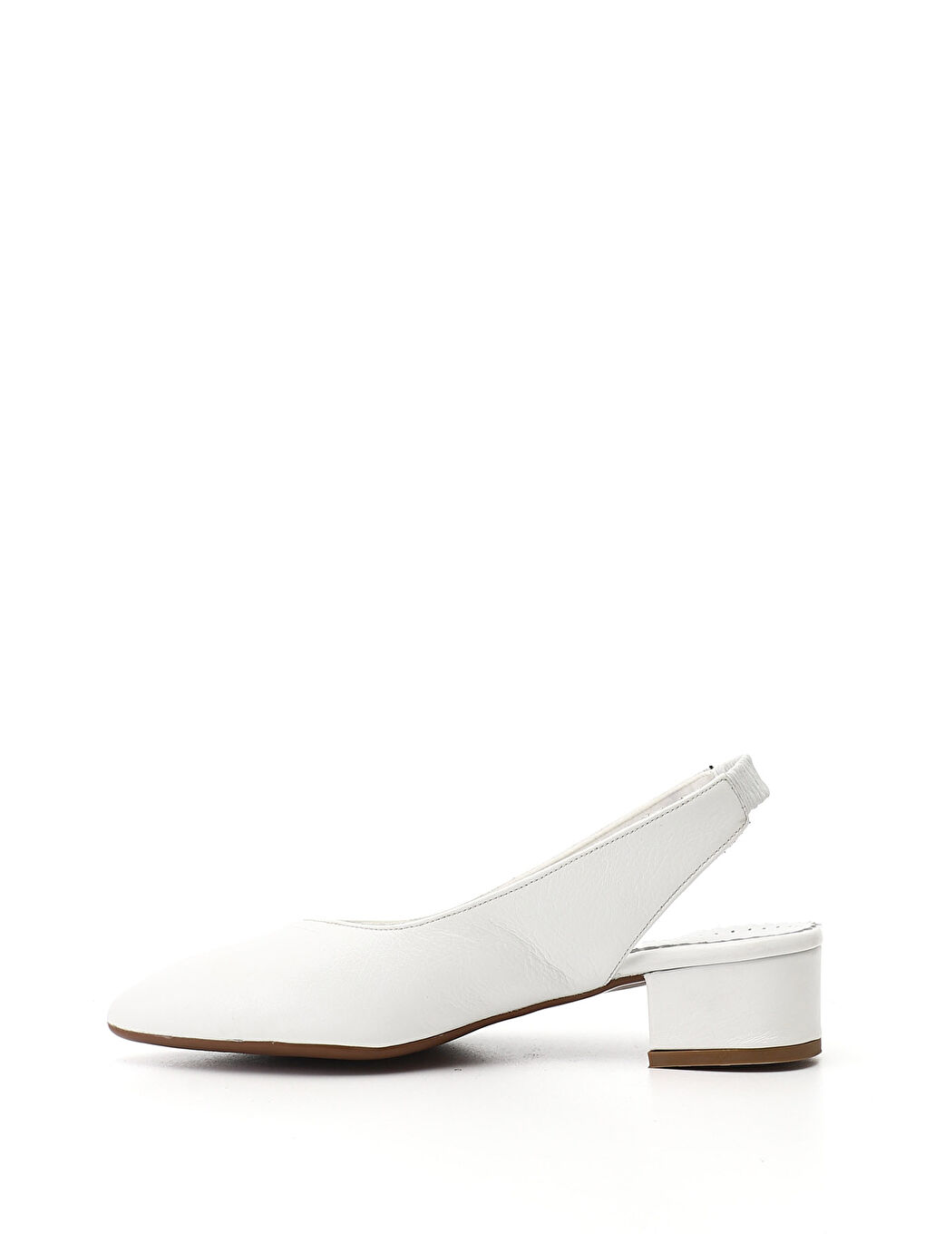 Beyaz Kadın CANLI BEYAZ Kalın Topuklu Arkası Açık Hakiki Deri Ayakkabı-2