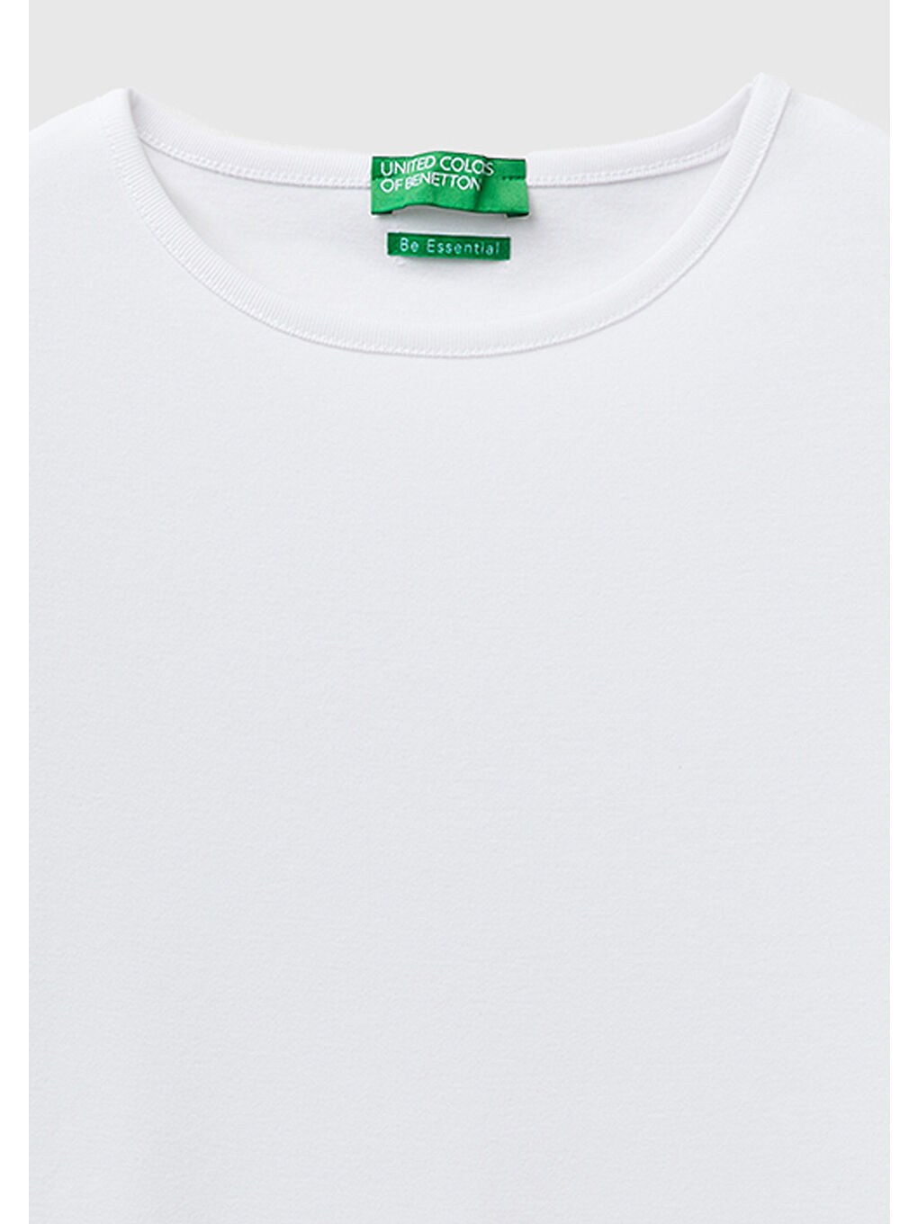 Kadın Beyaz %100 Pamuk Bisiklet Yaka T-Shirt-2