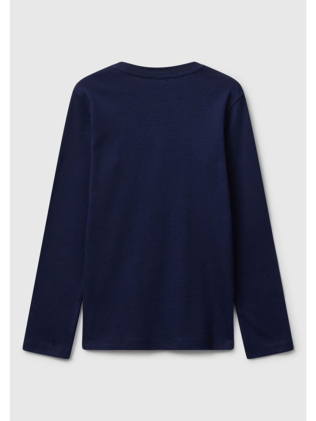 Kız Çocuk Lacivert Parıltılı Logo Baskılı Regular Fit Uzun Kollu T-shirt-1