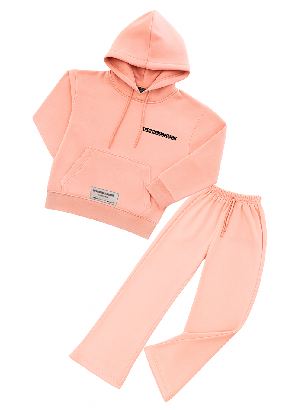 Pembe %100 Pamuk Şardonlu Kız Çocuk Eşofman Takım-1