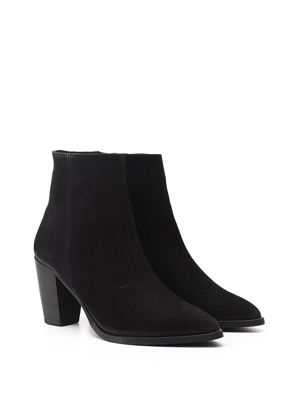 Siyah Kadın MAT SİYAH Fermuarlı Sivri Burun Hakiki Deri Bot-1