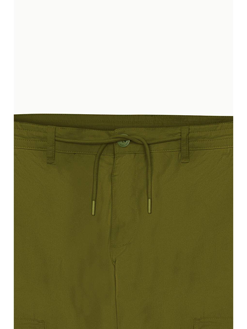 Erkek Haki Comfort Fit Rahat Kesim Pamuklu Esnek Yan Cepli Kargo Pantolon-6