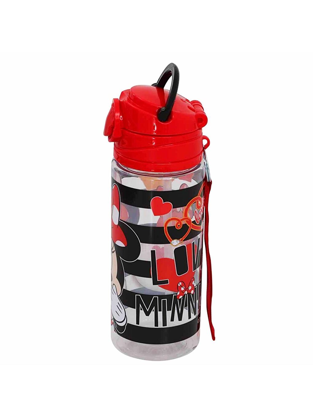 MINNIE MOUSE Lisanslı Pipetli Plastik Matara 500 ml Kırmızı (OTTO-42514) - 2