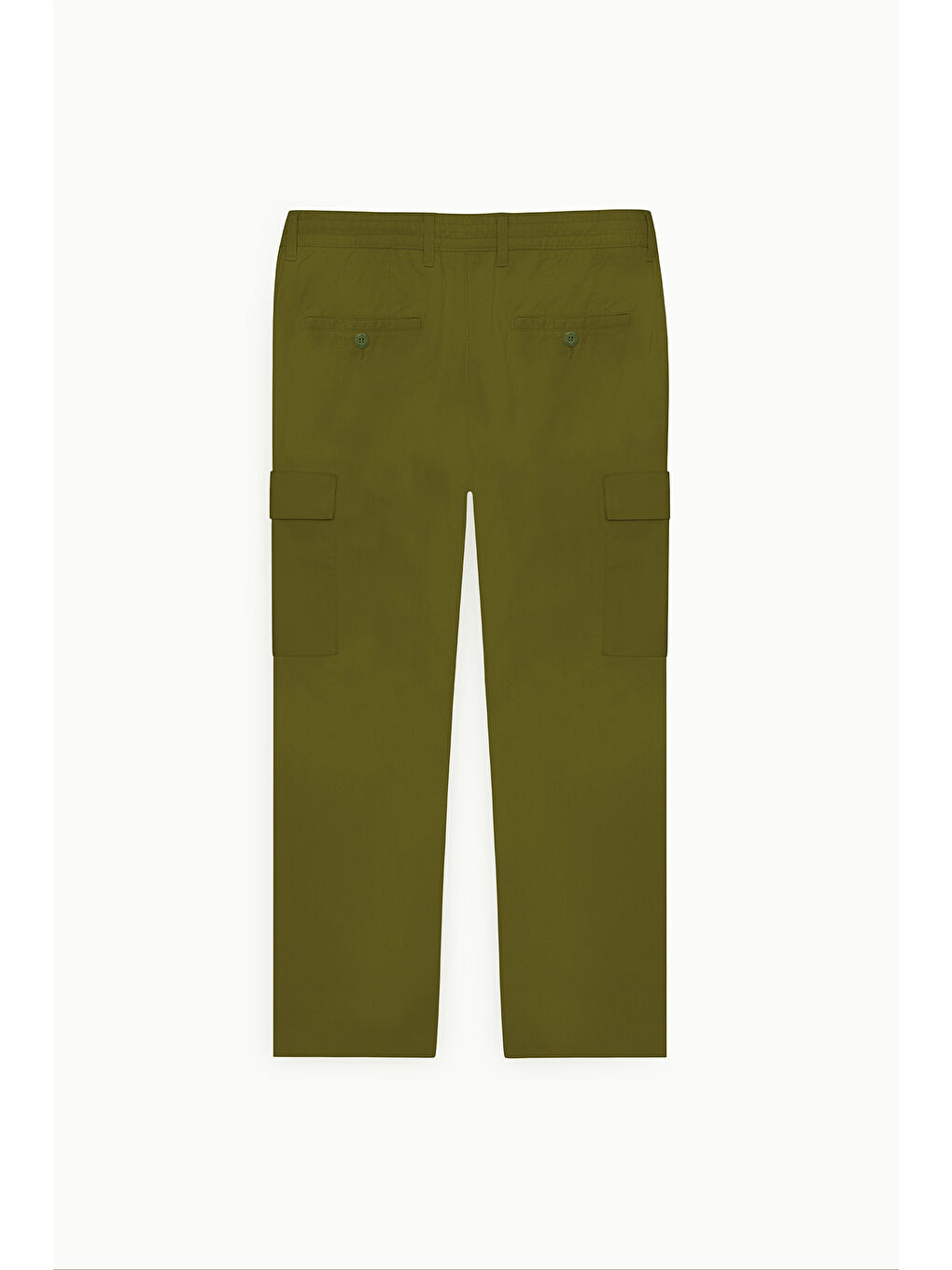 Erkek Haki Comfort Fit Rahat Kesim Pamuklu Esnek Yan Cepli Kargo Pantolon-8