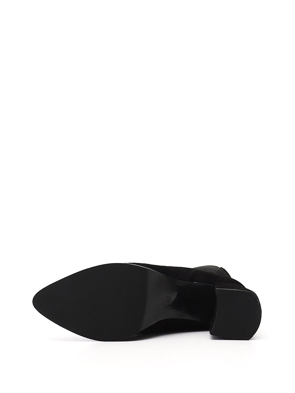 Siyah Kadın SİYAH MELANJ Fermuarlı Sivri Burun Hakiki Deri Chelsea Bot-3