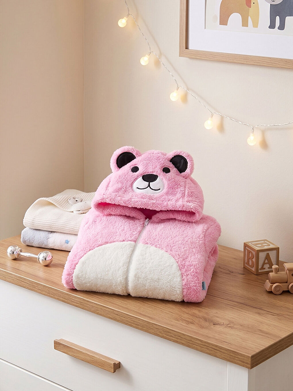 Welsoft Panda Pembe Kız Çocuk Desenli Kışlık  Uyku Tulumu 1–6 Yaş-3